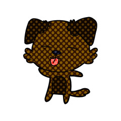 cartoon dog sticking out tongue