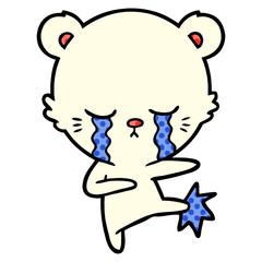crying cartoon polar bear