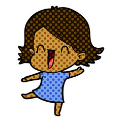 cartoon laughing woman
