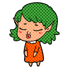 pretty cartoon elf girl