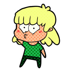 cartoon whistling girl