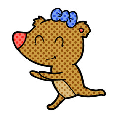 running female bear cartoon