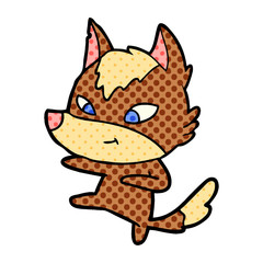 friendly cartoon wolf dancing