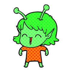 cartoon alien girl laughing