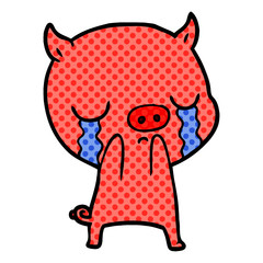 cartoon pig crying
