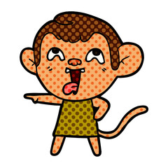 crazy cartoon monkey in dress