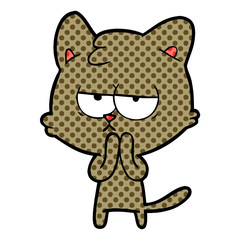 bored cartoon cat