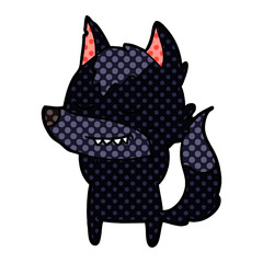 friendly cartoon wolf