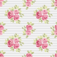 Door stickers Roses Cute vintage seamless shabby chic floral patterns for your decoration