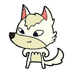 friendly cartoon wolf