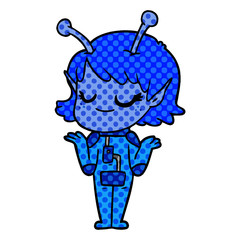 smiling alien girl cartoon