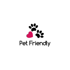 Pet friendly. Pet single. Animal paw. Paw of dog