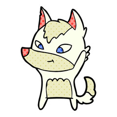 friendly cartoon wolf