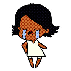 Obraz premium cartoon girl crying