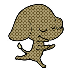 cartoon smiling elephant running