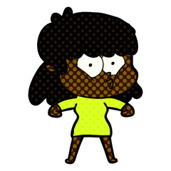 cartoon whistling girl