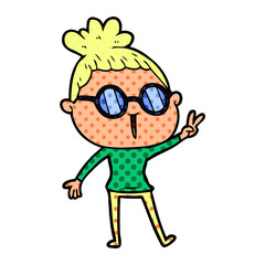 cartoon woman wearing spectacles
