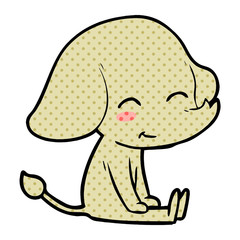 cute cartoon elephant sitting