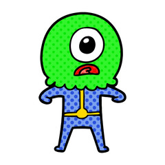 cartoon cyclops alien spaceman