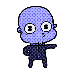 cartoon weird bald spaceman