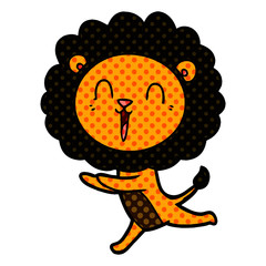 laughing lion cartoon running