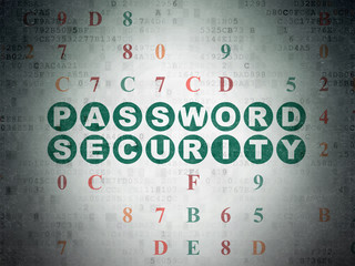 Privacy concept: Painted green text Password Security on Digital Data Paper background with Hexadecimal Code