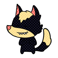 friendly cartoon wolf