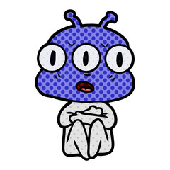 cartoon three eyed alien