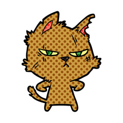 tough cartoon cat