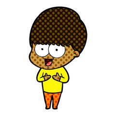 happy cartoon boy
