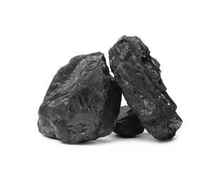 Coal pile isolated on white background