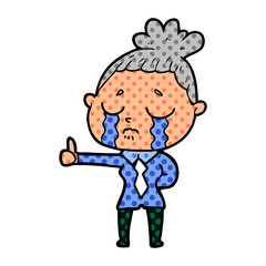 cartoon crying businesswoman