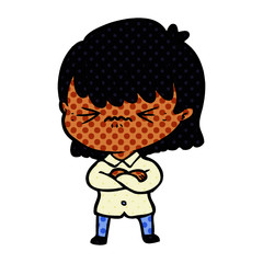 Obraz premium annoyed cartoon girl