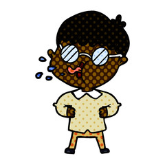 cartoon boy wearing spectacles