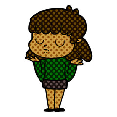 cartoon indifferent woman