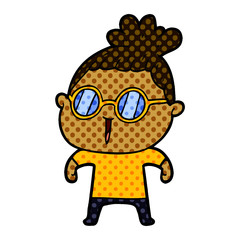cartoon woman wearing spectacles