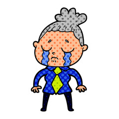 cartoon crying woman