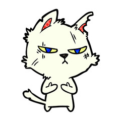 tough cartoon cat