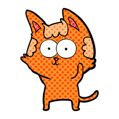 happy cartoon cat
