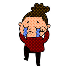 cartoon crying woman