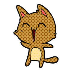 happy cartoon cat