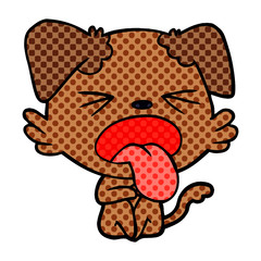 cartoon disgusted dog sitting