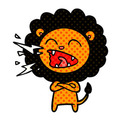 cartoon roaring lion