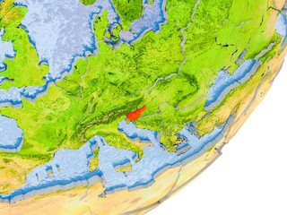 Map of Slovenia on Earth