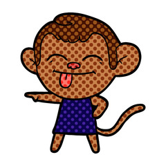 funny cartoon monkey pointing