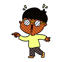 cartoon boy wearing spectacles