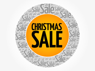 Christmas SALE words cloud, business concept background