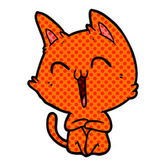 happy cartoon cat