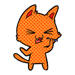 cartoon cat hissing