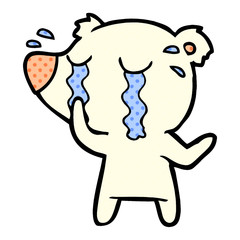 Fototapeta premium cartoon crying polar bear